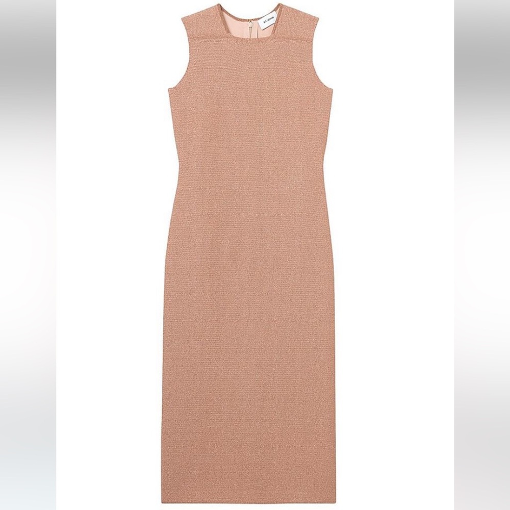 St John Pique Metallic Dress M pink blossom